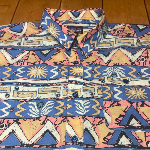 Patagonia Go To Shirt Aztec Southwestern All Over Print Size Large Button Up - Picture 5 of 15